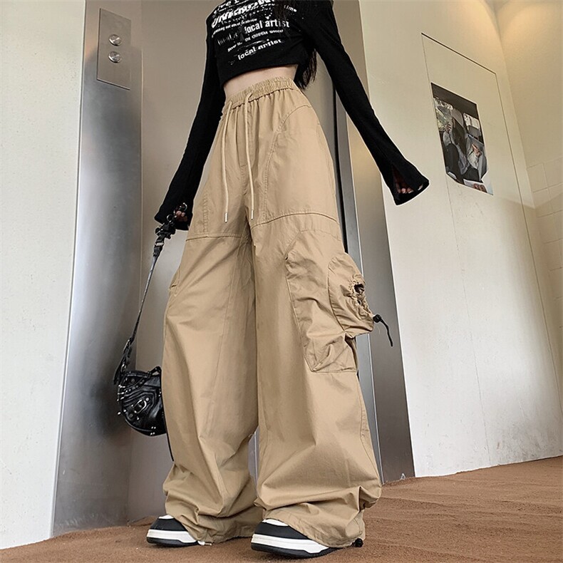 美式立体口袋工装裤男女秋季高街机能嘻哈中性街头风痞帅阔腿长裤,男装休闲裤,星座410-7