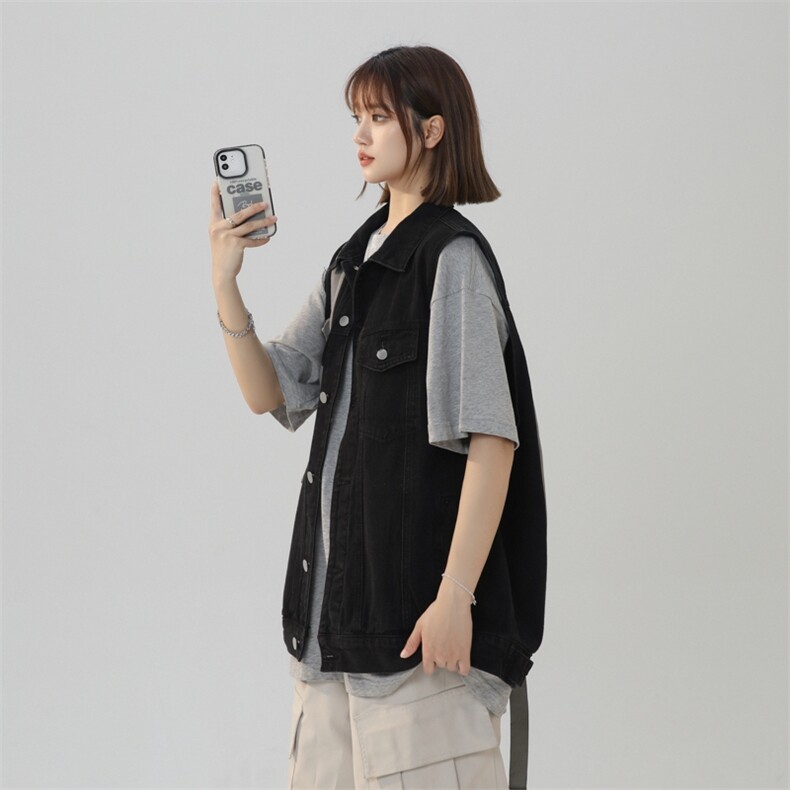 牛仔马甲潮男2025年春秋潮牌宽松无袖坎肩夹克工装外套MJ111-P50,男装背心/马甲,星座1103-3