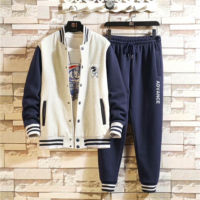 秋季新款棒球服卫衣套装男女卫衣两件套XZ102A-4-Q8639-P95,男装休闲套装,星座211-2