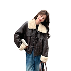 新品加厚保暖羊羔毛皮外套2C285-2619-P220-K328，女装短外套，2C285