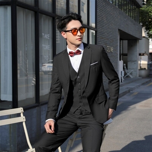 LY8595-XMCK-M P155西装伴郎服男上班新郎结婚套装正装礼服四件套图片