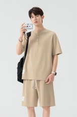 TZ25313-特P60夏季休闲T恤短裤男两件套，男装牛仔裤，电商D310B