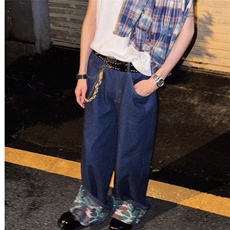 D7784-P55新款牛仔裤男女美式水洗设计感百搭宽松长裤-网图现货，男装牛仔裤，星座603-2