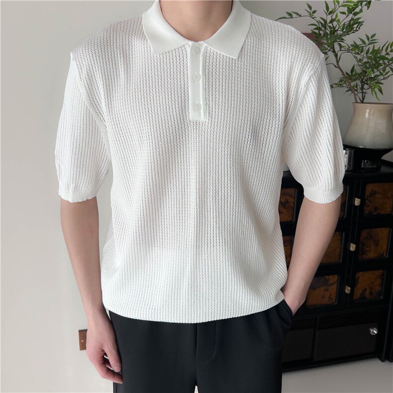 夏季男士翻领纯色针织衫POLO衫冰丝透气 B3004-P55图片
