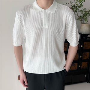 夏季男士翻领纯色针织衫POLO衫冰丝透气 B3004-P55图片