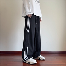 2025春季新款半圆条纹拼接扎染宽松休闲裤B315-K109-特p40控78，男装休闲裤，电商B315