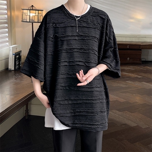 夏季新款特殊面料短袖t恤男士大码港风半袖潮M-5XL  A125-T90-P35图片