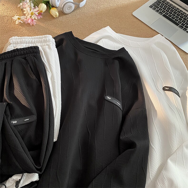 仓库现货DSA059-TZ743-P70控98套装圆领两件套长袖长裤，男装休闲套装，电商A059