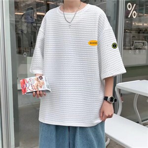 男圆领T恤宽松短袖华夫格短袖T989P26