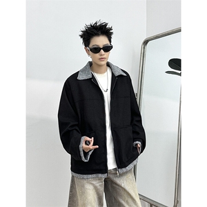 高级感夹克男女春秋季潮牌宽松痞帅翻领小香风外套JK0622-P72图片