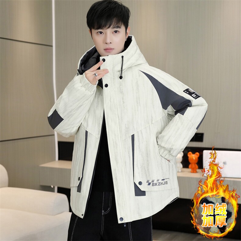 秋冬男式加绒加厚夹克男时尚派克服加厚棉衣男外套MY8650-P93，男装夹克，星座310B