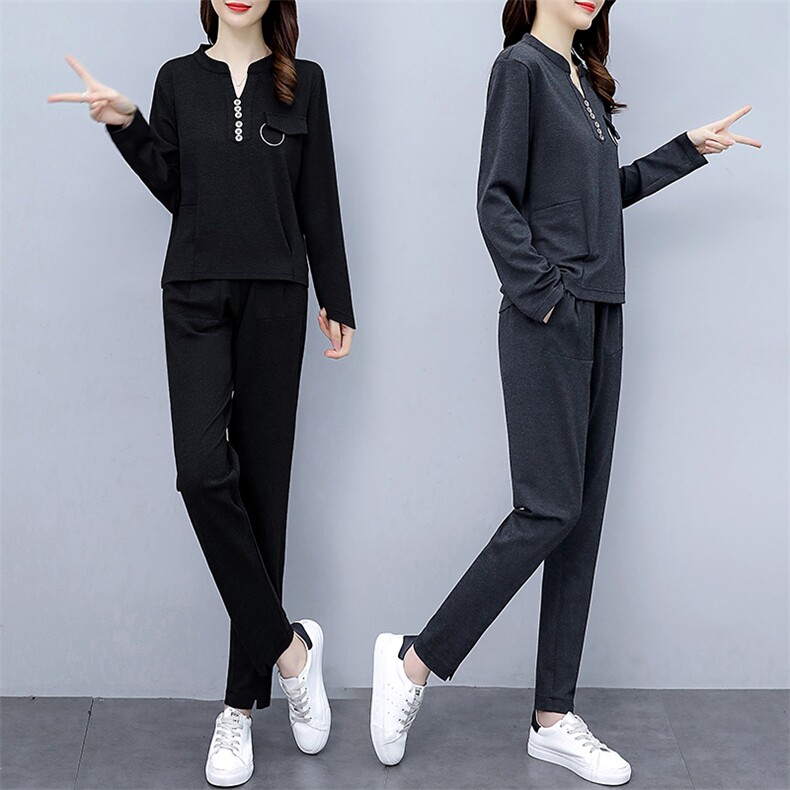胖人洋气休闲女2025秋季新款大码女装胖MM遮肉显瘦时尚,女装运动套装,妙形