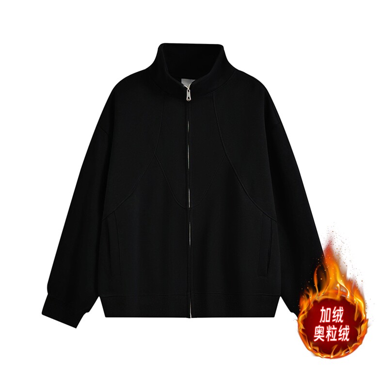重磅加绒奥粒绒结构款500克拉链开衫卫衣外套RH5332JR-P65，女装短外套，星座610B-1