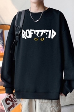 W575P35加绒P45港风套头宽松圆领春秋季卫衣男无帽外套长袖打底，男装T恤，星座304A-1