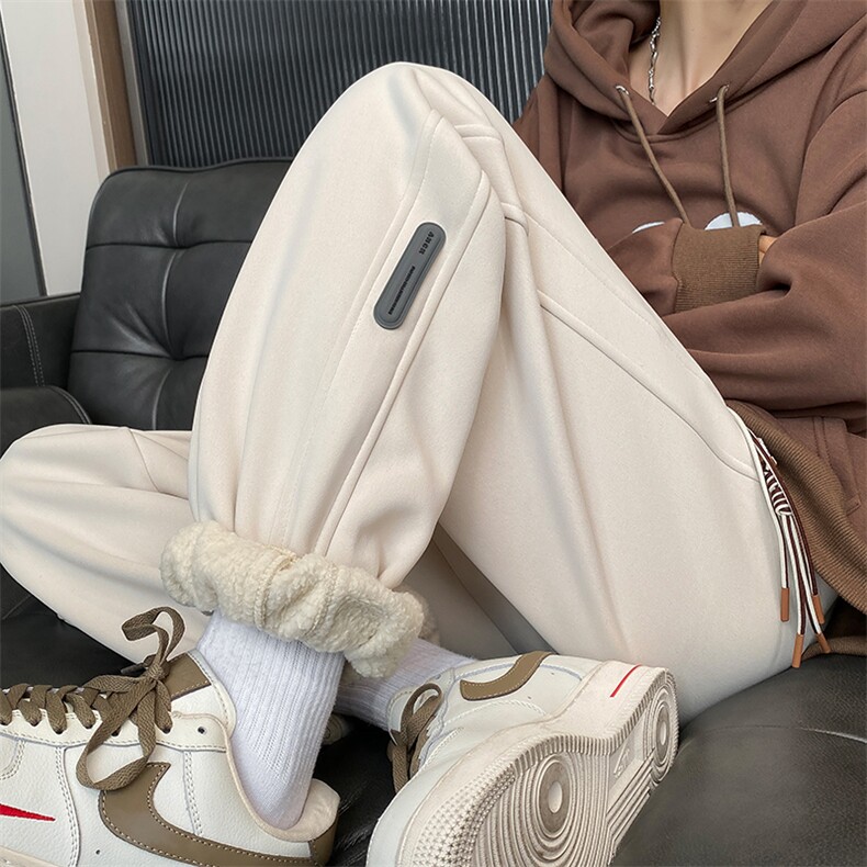加绒加厚休闲运动卫裤男美式针织束脚裤子715-6-BX03P55（控78）,男装休闲裤,星座715-6