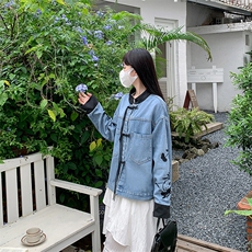 新中式牛仔外套女2025新款宽松时尚设计感洋气风上衣NZ060-P88，男装工装外套，星座911-3