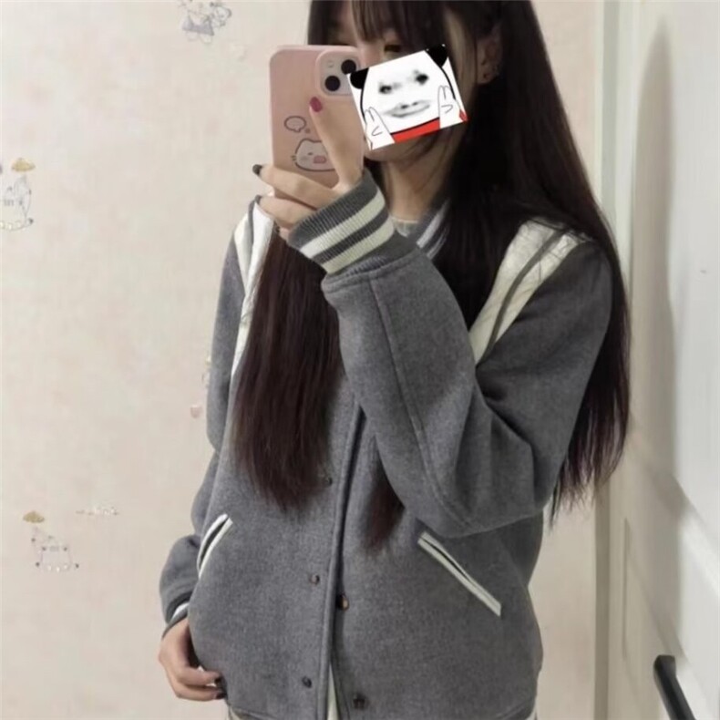 气质拼接撞色棒球服女2025秋季新款宽松校园风外穿上衣潮,男装夹克,星座1210-1