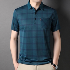 短袖t恤男夏季男士中年半袖商务休闲短袖上衣衣服polo翻领，男装T恤，电商B212（原钱塘6029）