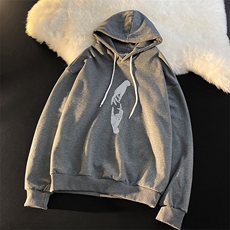 WY2147-P35加绒款-P40纯棉连帽卫衣男大码运动帽衫宽松薄外套男，男装卫衣，电商A040