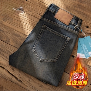 1506-1/N3981加绒/P62新款2025冬季男士复古修身弹力直筒牛仔裤图片