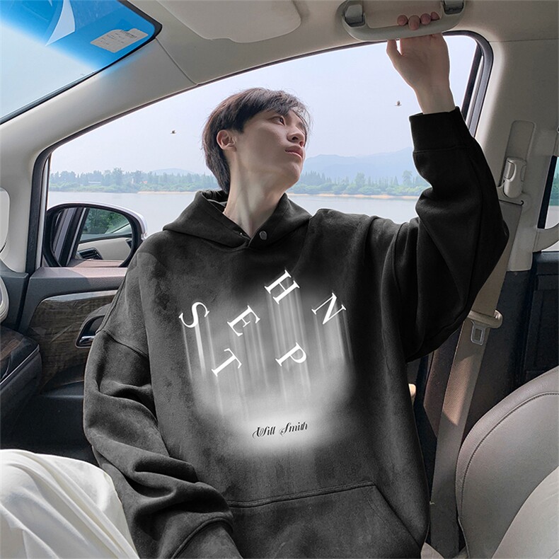 秋季新款潮牌字母印花男wljp-8010卫衣连帽麂皮绒特p45控79,男装卫衣,星座605(原A050)