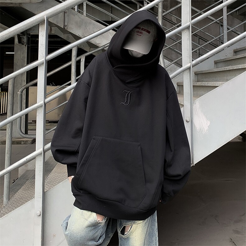 忍者卫衣男连帽潮牌美式vibe高街痞帅宽松嘻哈外套WG108-P48绒55,女装短外套,星座1008-1