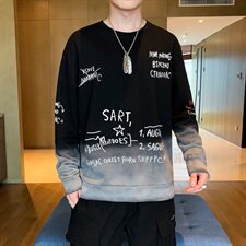 2021春秋季新款潮牌休闲渐变圆领情侣卫衣男套头春秋款DF17T，男装卫衣，电商A102