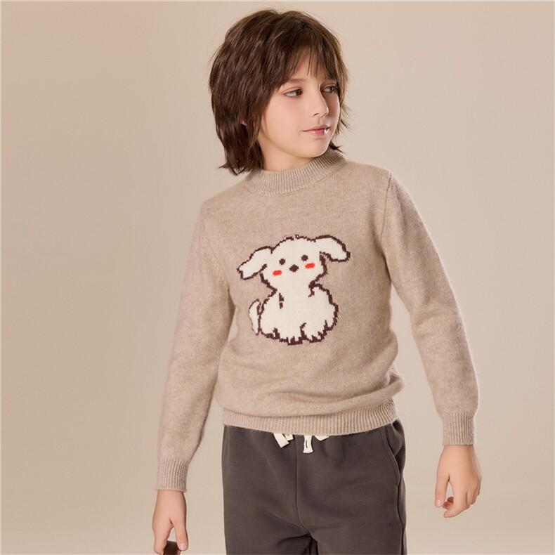 秋冬男女同款时尚百搭通勤简约休闲儿童羊绒衫休闲童装毛衣，童装儿童羊绒衫，跳跳羊儿童羊绒衫