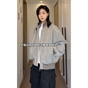特批60 抖音美式复古硬汉立领飞行员夹克做旧cleanfi JK3095图片