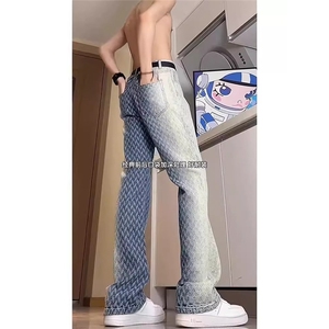 复古牛仔裤男新款小众设计感潮牌美式直筒牛仔裤N703-P47图片