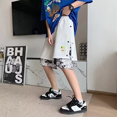 休闲短裤男韩版潮流假两件高街帅2023春夏季新款运动裤K3378-P30，男装休闲裤，星座412