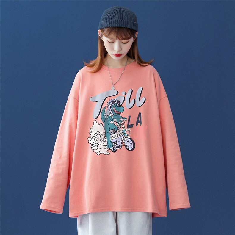 ！2023春季新品潮流行恐龙Fashion长袖T恤潮T115P25控38,男装T恤,A247A