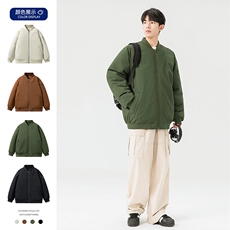 棒球服外套男女棉服美式潮牌复古高级感男装宽松飞行员M0822-P98，男装棉衣，星座308B-2