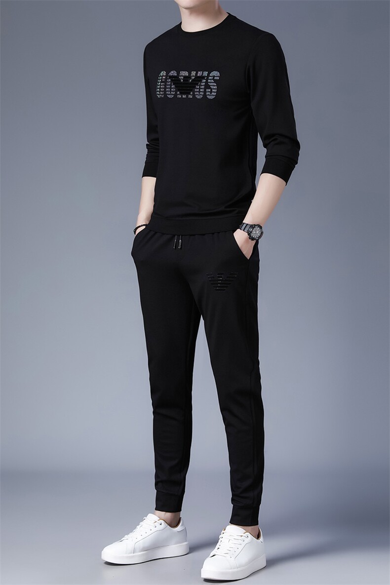 秋冬新款长袖T恤套装男士潮流休闲运动两件套男装TTH889128-P145，男装休闲套装，电商B212（原钱塘6029）