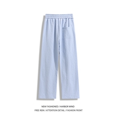 抖音品质夏季新款多巴胺褶皱宽松冰丝裤B315-K25596-特p30控58，男装休闲裤，电商B315