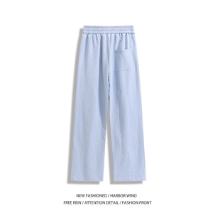 抖音品质夏季新款多巴胺褶皱宽松冰丝裤B315-K25596-特p30控58图片