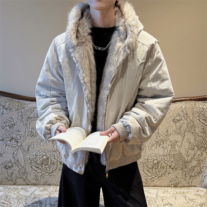 座山雕毛领连帽棉衣外套男冬加厚保暖夹克棉袄XZ514-2-7234-P125,男装夹克,星座514-2(原B239)