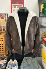 网图-MY1663-特批80美拉德巴恩风羊羔绒雾面PU皮棉服加绒保暖棉衣，男装棉衣，电商A440