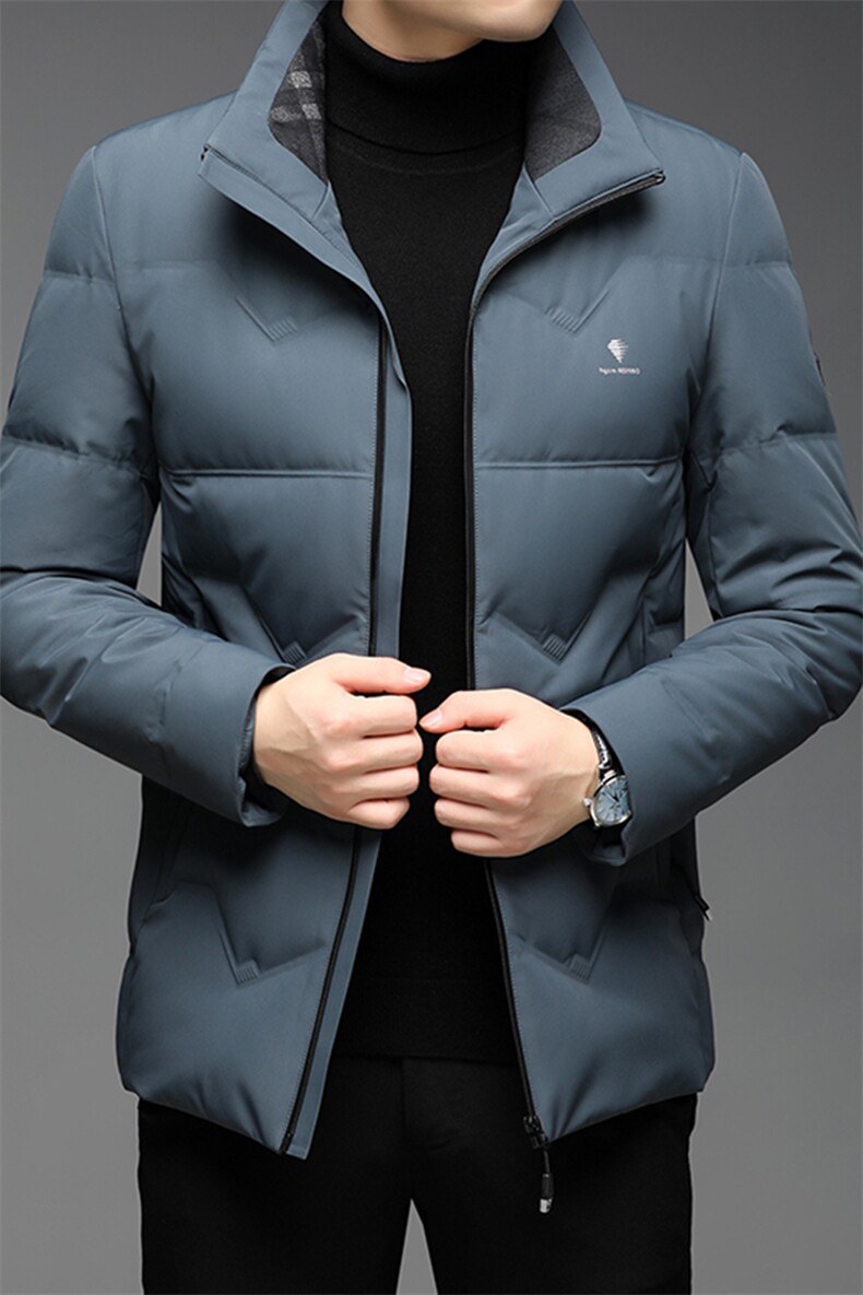 中老年羽绒服男士休闲冬季中年人爸爸装时尚外套QLMF8238-P250图片