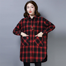 口袋格子加厚衬衫2025年冬季新款经典加绒休闲百搭长袖中长款衬衣,女装衬衫,风姿绰,中纺服装城 口袋格子加厚衬衫2025年冬季新款经典加绒休闲百搭长袖中长款衬衣,女装衬衫,风姿绰,中纺服装城