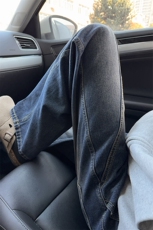 B221美式ins高街小众松紧腰宽松直筒牛仔裤LK25435-特P45控78，男装牛仔裤，电商B221