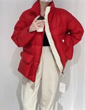 拼色羽绒服，女装羽绒服，驿谷