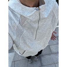 抖音得物二开美式重磅宽松结构拉链设计防风高领连帽卫衣外套W76，男装卫衣，电商A486-1
