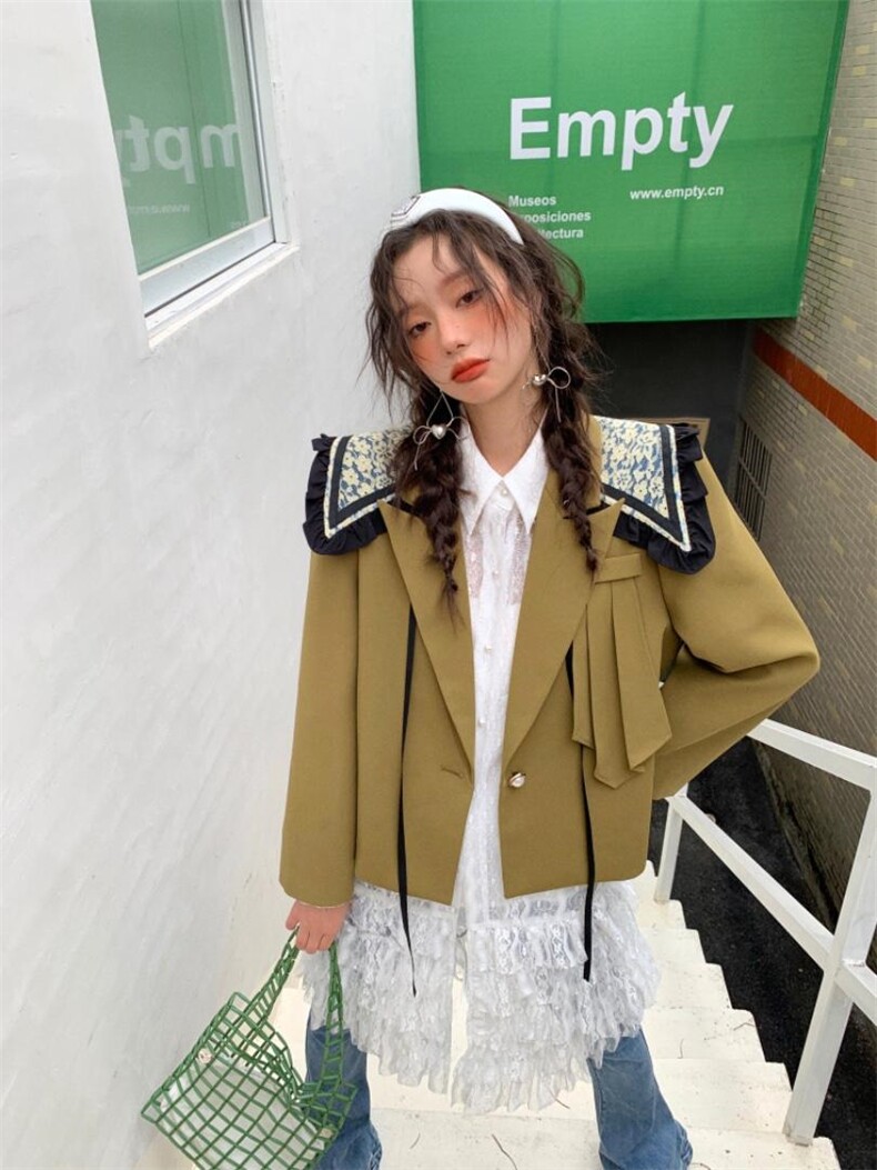 俏皮姜黄西装外套，女装西装，YOUER DENG