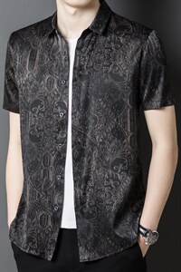 翻领衬衫潮流纯色短袖2024年宽松百搭上衣夏季POLO衫GBN5225，男装Polo衫，钱塘6003（原4033）