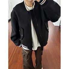 美式斜纹全羊毛骨感微廓形时装短款棒球服外套棉衣男潮JK9214，男装棉衣，星座1116A（原606A-3）