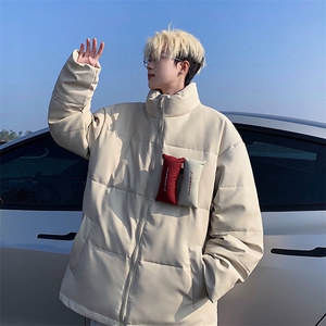 PU皮棉衣男冬季新款港风立领宽松休闲棉服学生面包服MF8603-P85图片