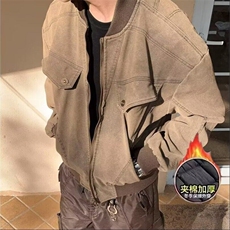 美式复古工装夹克男做旧宽松外套潮牌机车棒球服310A-4-JK96-P94，男装夹克，星座310A-4