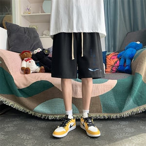 HD74261-P22 华夫格短裤男大码宽松五分裤男直筒中裤图片