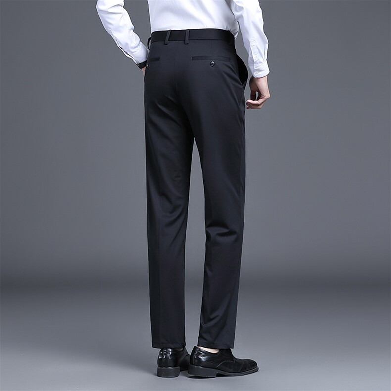 D9202春夏新款男士商务休闲弹力纯色休闲裤免烫透气修身长裤110，男装休闲裤，电商B360